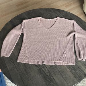 Dusty Pink soft cotton V-Neck sweater